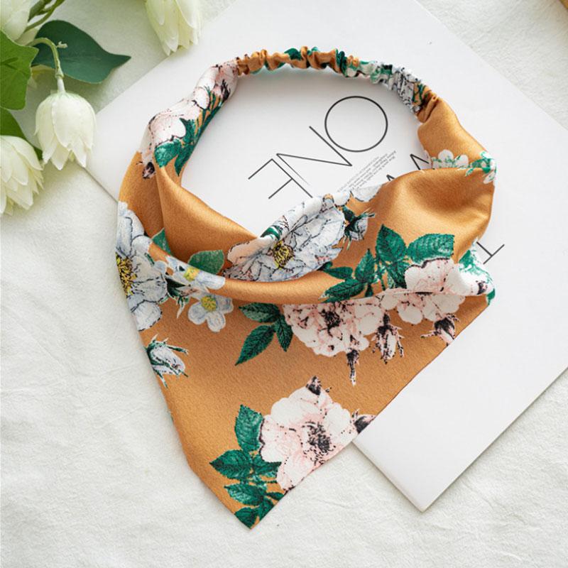 Summer Printting Hair Scarf Scrunchies Vintage Triangle Bandanas Hairband Headband Elastic Hair Bands Headwrap Hair Accessories