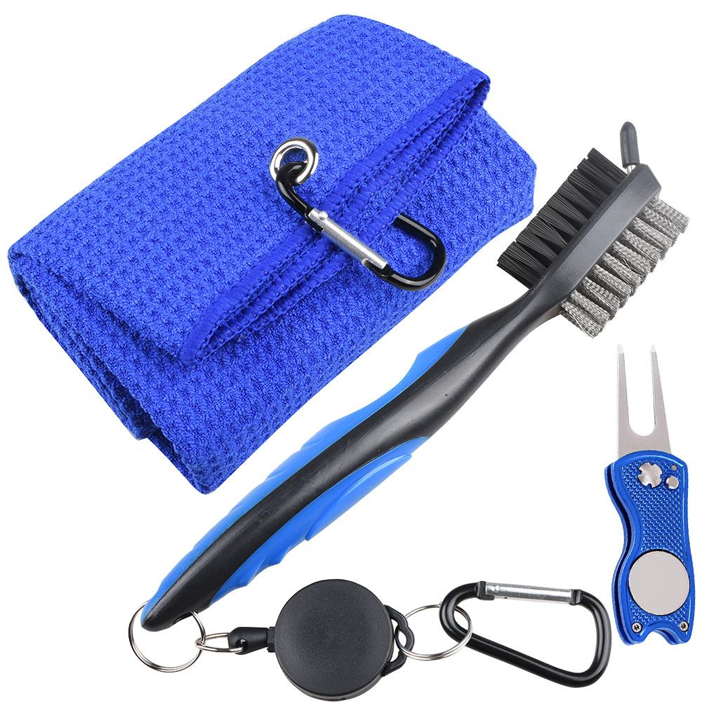 Набор для чистки гольфа, полотенце для гольфа 40*60 см+ клубная двусторонняя чистящая щетка