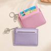 Женский короткий кошелек с брелоком, тонкий кошелек для ID и кредитных карт, модный ПУ держатель для карт, для леди