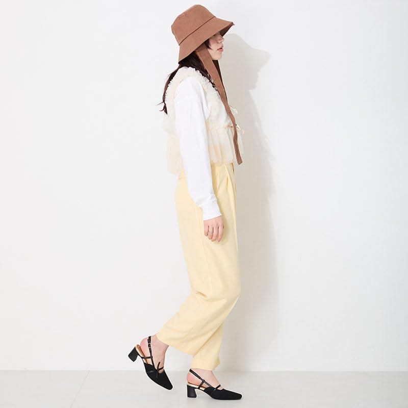 Туфли-лодочки с ремешком, трикотажные женские туфли-лодочки с мягким ремешком сзади, трикотажные туфли-лодочки для женщин 51114 ЧЕРНЫЙ см [Oriental Traffic] 23,0 см~23,5