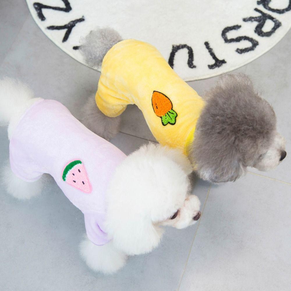 Теплые пижамы для собак Мягкая зимняя одежда для собак Аксессуары для питомцев Комбинезон на четырех лапах для собак Щенков