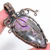 Natural Purpurite Gemstone Handmade Copper Wire Wrap Gift Pendant 2.60" j9Z10