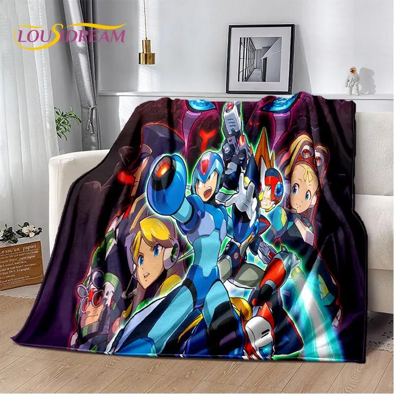 Мягкое плюшевое одеяло с игрой Rockman Megaman, фланелевое одеяло для гостиной, спальни, кровати, дивана, чехол для пикника, детское одеяло