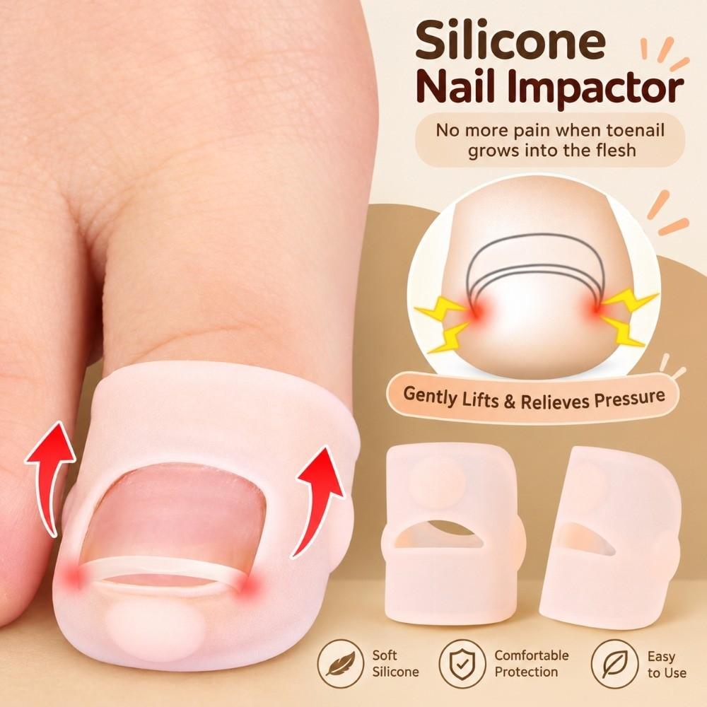 1 Pair Silicone Ingrown Toenail Corrector Elastic Toe Alignment Support Home