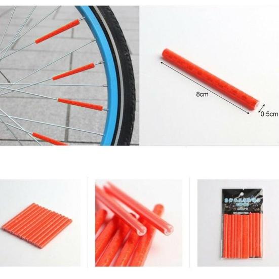 12 шт. Клипсы для крепления спиц на ободе колеса велосипеда, светоотражающая трубка, предупреждающая световая полоса