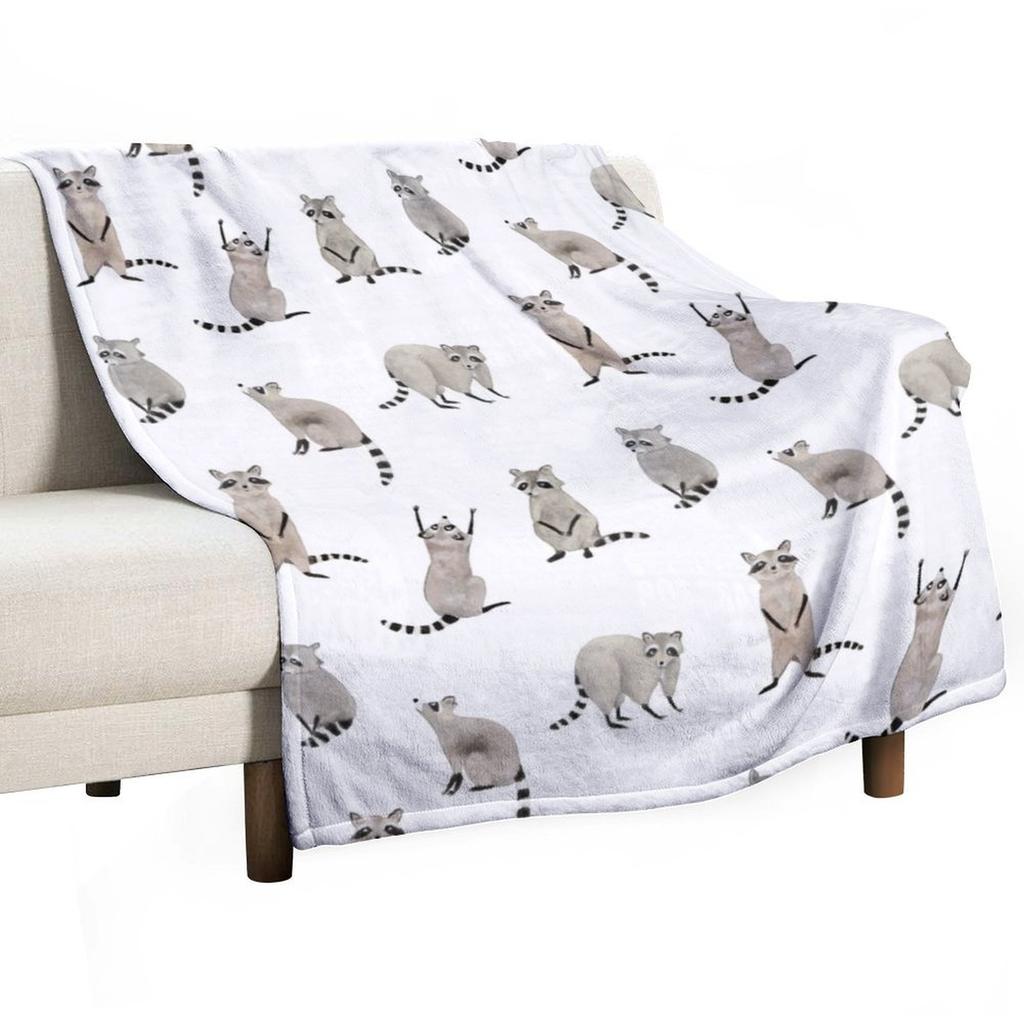 Raccoon pattern Throw Blanket Sleeping Bag blankets and throws Luxury Designer sofa bed Thin Luxury Thicken Blankets