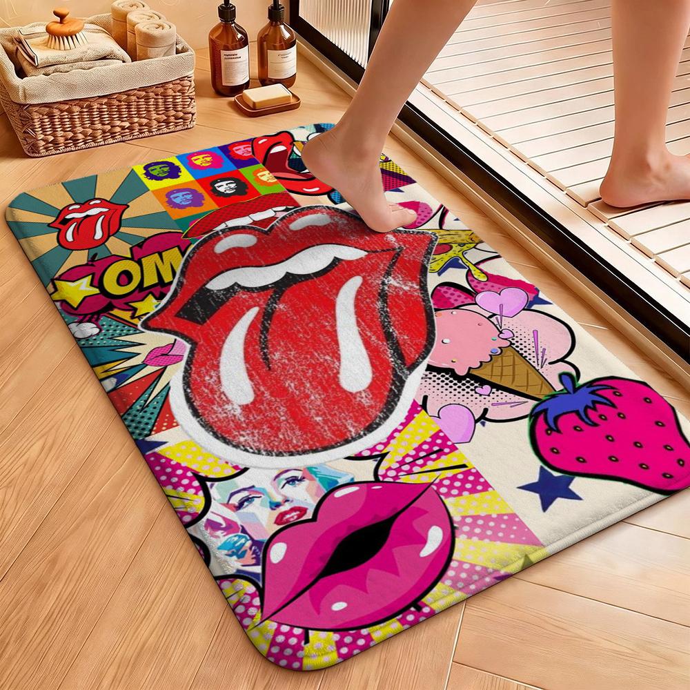The Rolling Stones Rug Plush Rug Soft Foot Mat Bedroom Rug Anti Fatigue