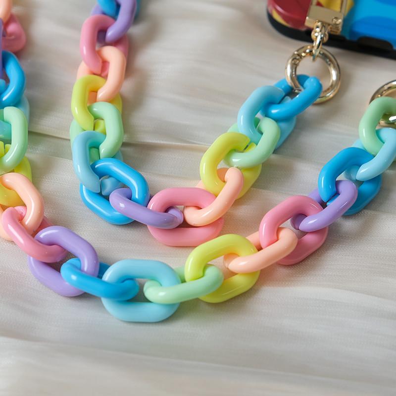 Новый аксессуар для телефона, часть цепи для мобильного телефона, анти-потерянный универсальный карамельный Радужный ремень на плечо и шею, ремешок для телефона через плечо, чехол-держатель