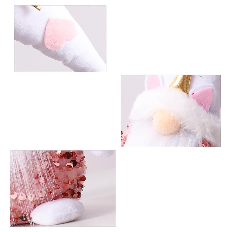 Розовый Единорог Кукла Рудольфа Рождественские украшения Плюшевая кукла Декоративные рождественские украшения для дома отдыха Украшения для вечеринок