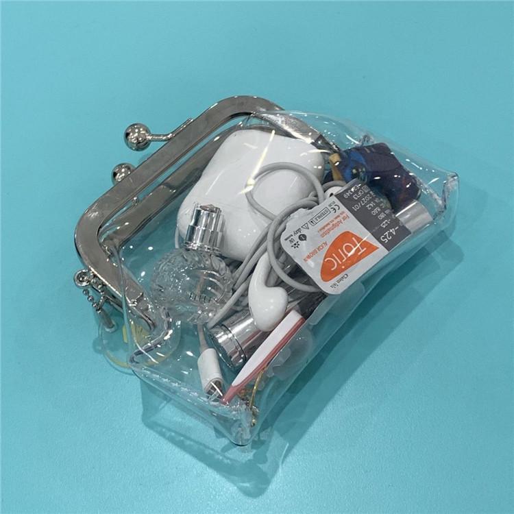 Корейский ретро прозрачный ПВХ мини-сумка с клипсой: Кошелек для монет, помады и предметов первой необходимости
