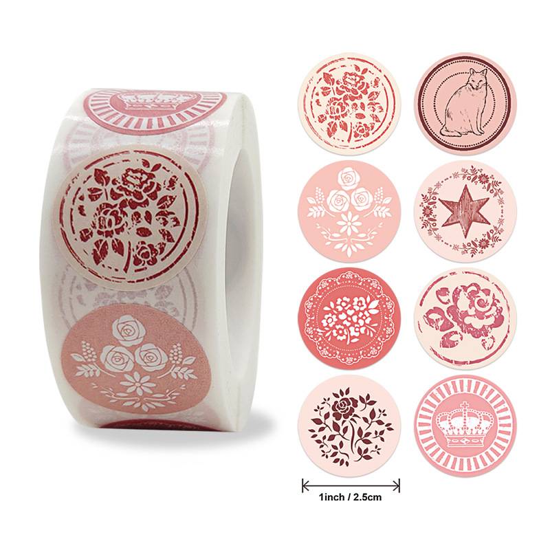 About 500pcs Floral Thank You Stickers 1 Inch Round Seal Label Handmade Scrapbooking Envelope Stationery Sticker