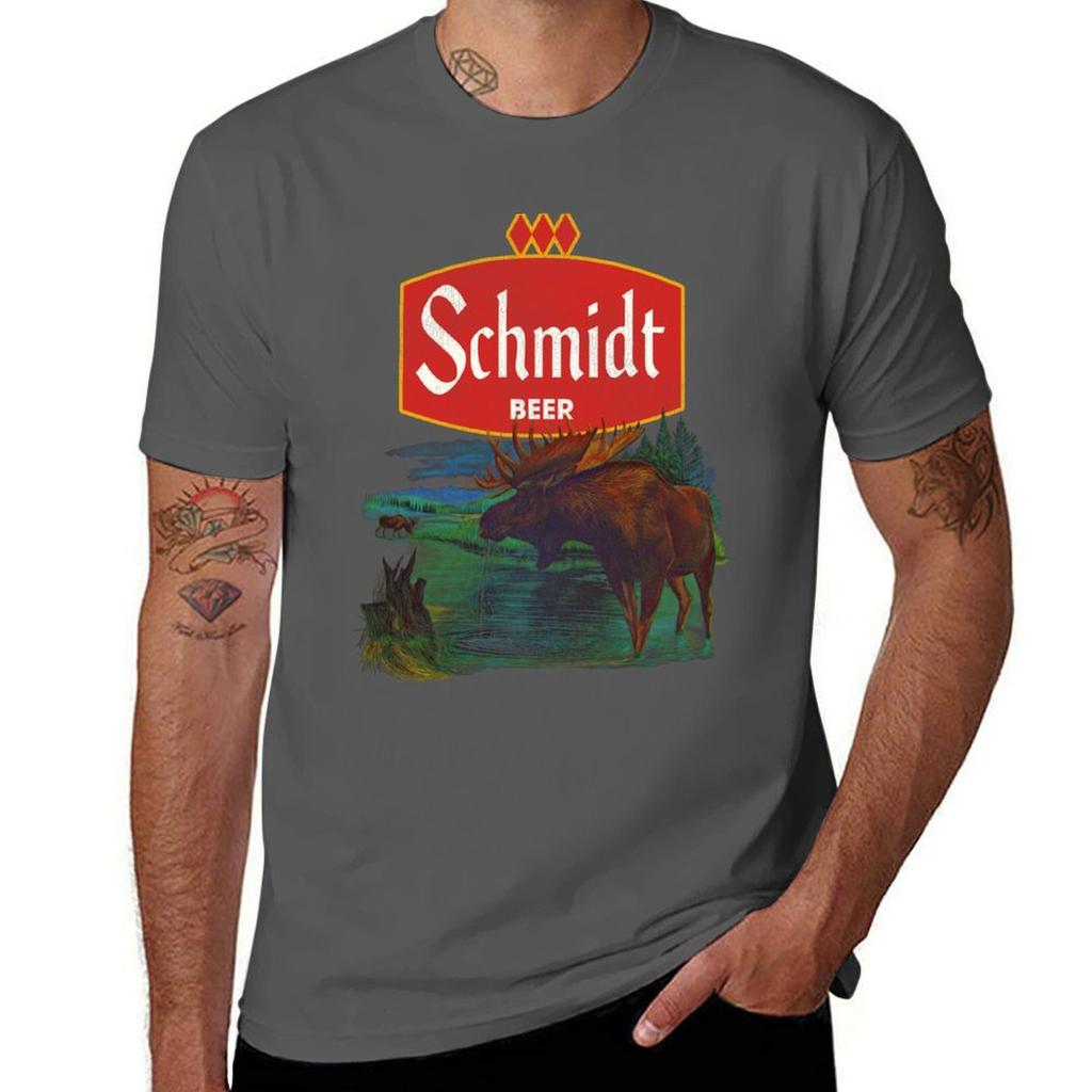 Retro Defunct Beer Nature Scene Schmidt TShirt Plus Size Lightweight Top