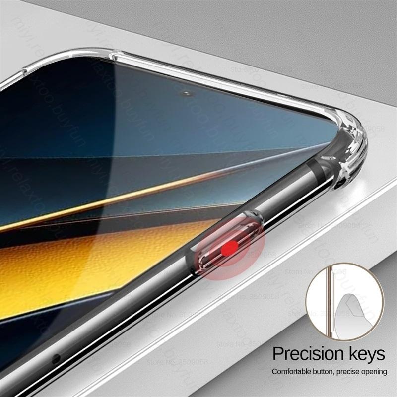 Прозрачный чехол из ТПУ с подушками безопасности для Xiaomi Poco X6 X7 Pro 5G, защита камеры, ударопрочная рамка, коке Poko Little X7Pro X6Pro X 6 7 Pro