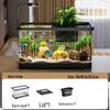 Аквариум с крышкой - Прозрачный настольный аквариум для золотых рыбок и черепах, Идеально подходит для декора дома или гостиной.