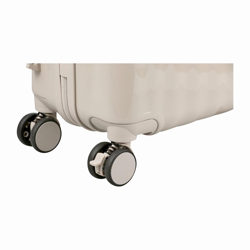 Fully Featured Hapitas Zippered Suitcase with Both a Lock and Stopper Suspension Front Drink Front Opening Suitcase with Drink Size Ivory [Sifre]