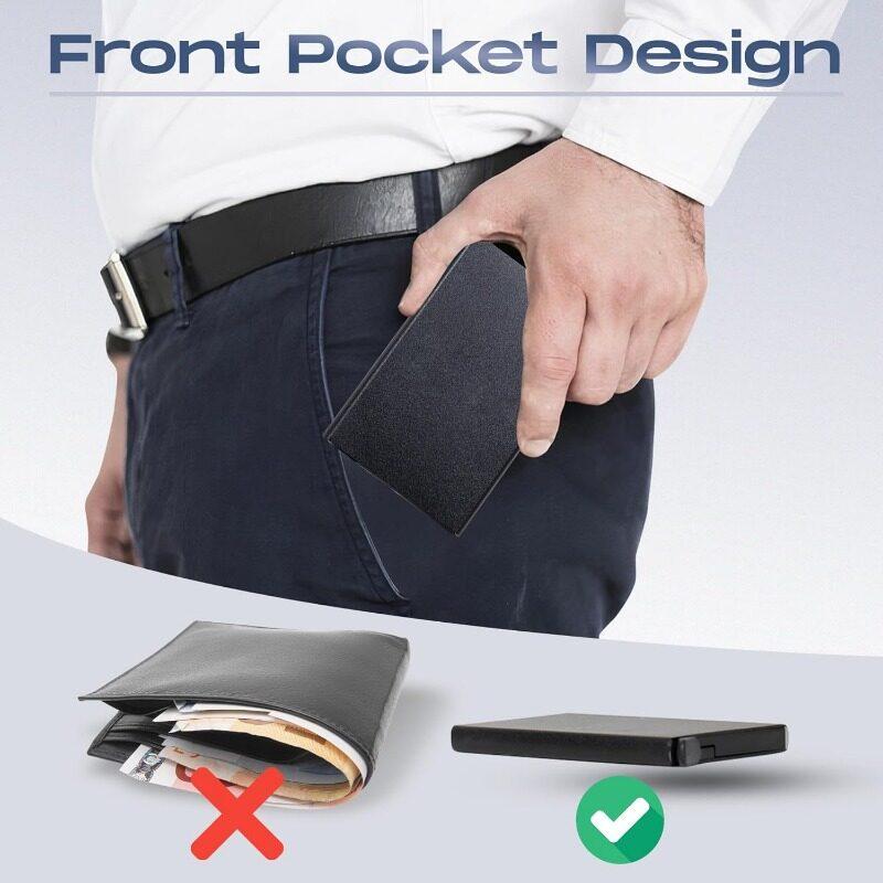 Large Capacity 6/10 Cards Holder, Men High Quality Credit Card Holder, Slim Card Case Anti-theft-RFID Auto Pop Up Travel Thin Wallets for Men