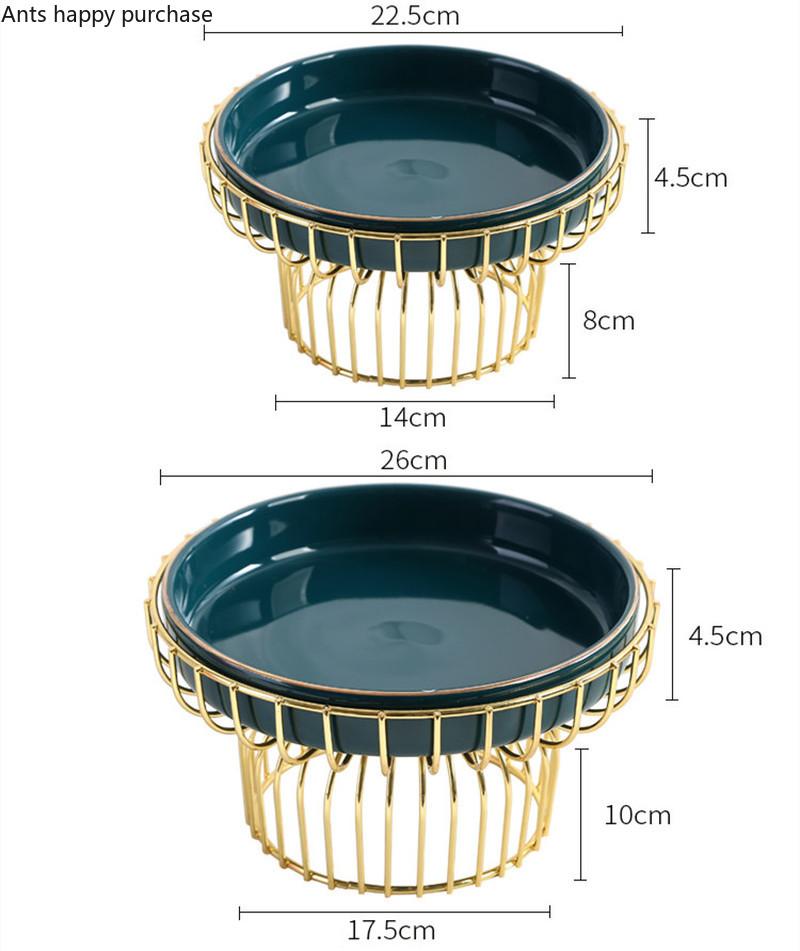 Керамическая фруктовая чаша из североевропейского железа, зеленая гостиная, домашний журнальный столик, тарелка для салата, украшение для корзины с закусками
