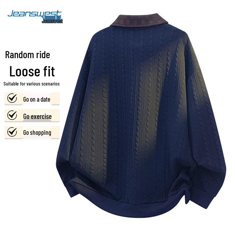 Унисекс Толстовка-поло с длинным рукавом JEANSWEST