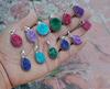 Titanium Druzy Gemstone 925 Sterling Silver Plated Handmade 5 PCs Fancy Pendants Jewelry SEN-95