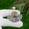 Friendship Day Deal Sterling Silver Round Turritella Agate Gemstone Wife Pendant