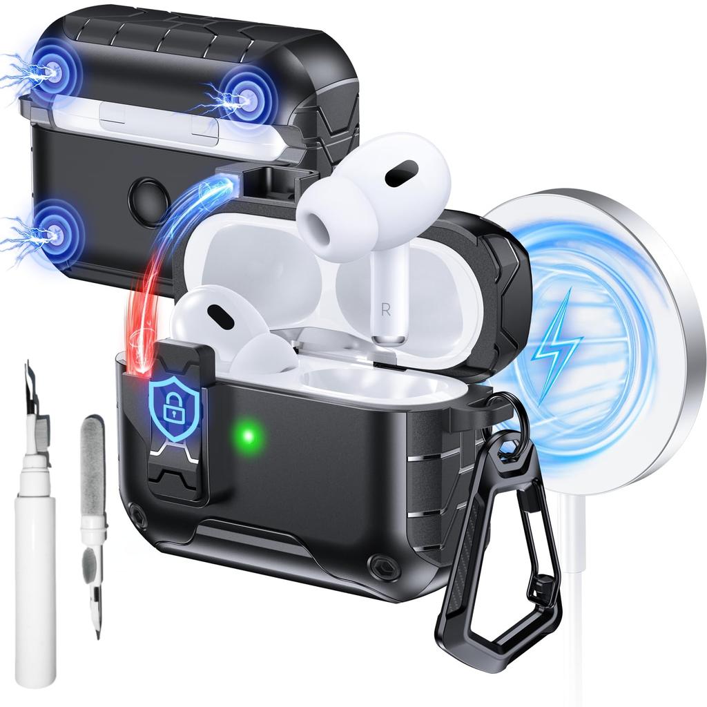 Прозрачный чехол для AirPods Pro 3, чехол-подставка для телефона с предохранителем, конструкция крышки с автоматическим открыванием, с крышкой для чистящего карандаша для AirPods Pro 3