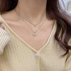 Look With Stunning Imitation Platinum Necklace Any Occasion Simple And Exquisite Style Alloy Female Exquisite Necklace, Silver