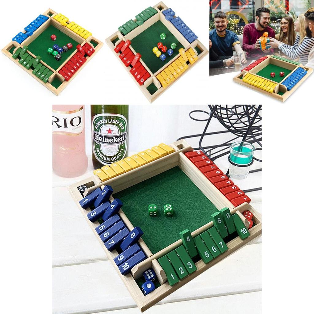 Безопасная и прочная семейная игрушка 4-сторонняя настольная игра Shut the Box