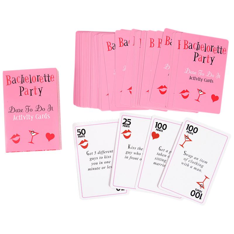 52Pcs Bachelorette Party Dare Card Funny Game Card Girl Hen Night Party Bar Supplies Wedding Bridal Shower Gift Decoration Favor