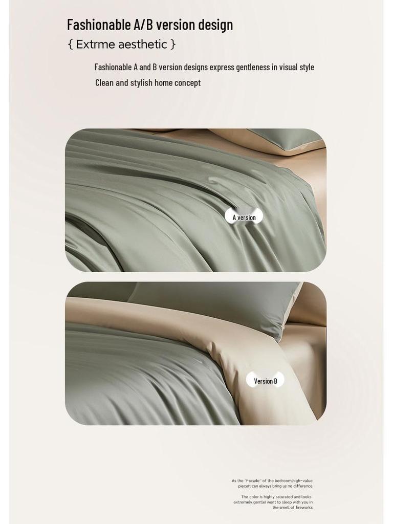 Four-Piece Premium Xinjiang Long-Staple Cotton Bed Set: 100% Pure Cotton Duvet Cover, Sheet, and Fitted Sheet - Nantong Home Textiles