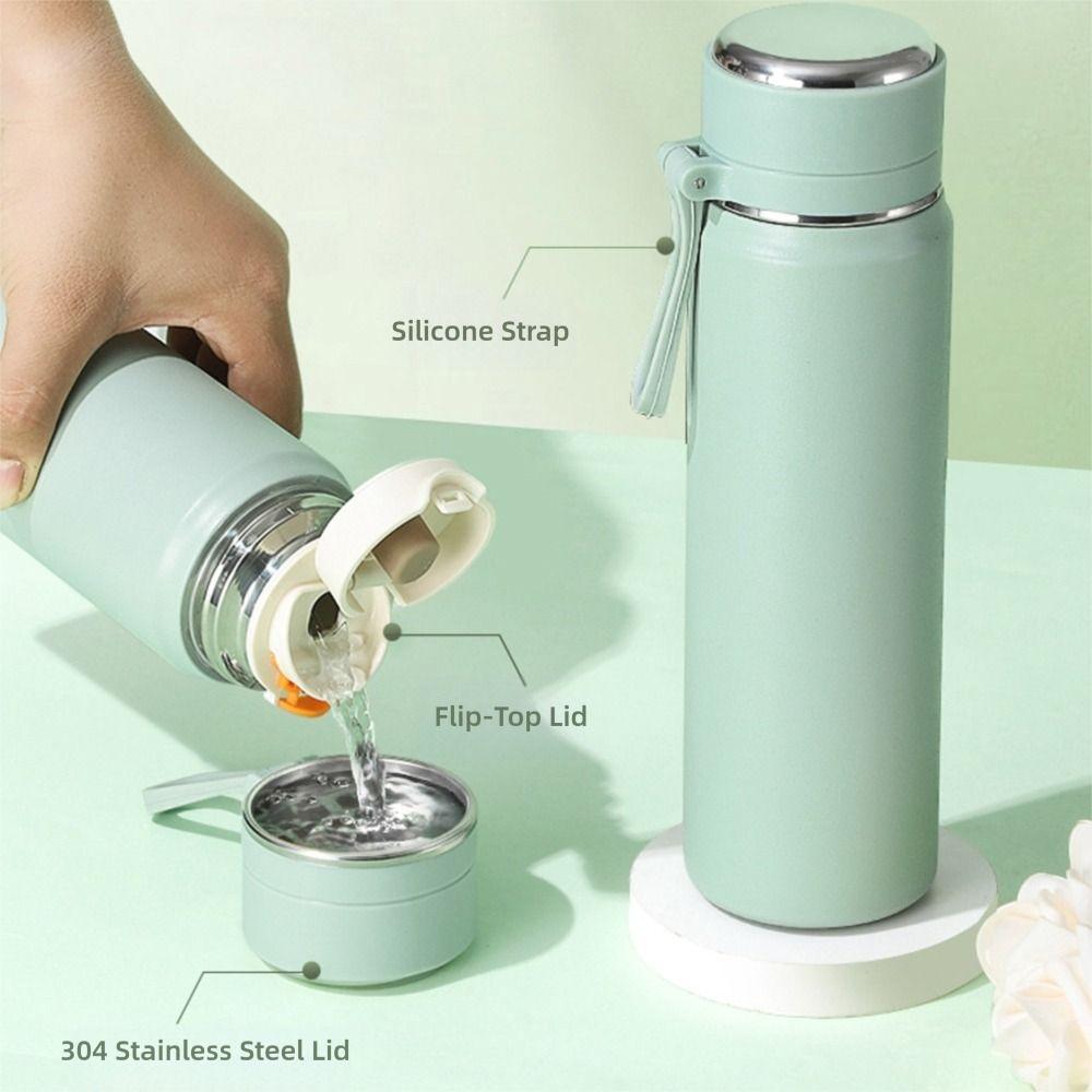 Ins Style 316 Stainless Steel Thermal Flask Vacuum Cup Leakproof 500ml Water Bottle Portable Insulated Cup Student