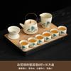 Chinese Ru kiln high-end tea set, household brewed tea, light luxury ceramic Kung Fu teapot, portable teacup, tea tray