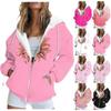 Женские модные повседневные толстовки с длинным рукавом и принтом на молнии, пальто с карманом