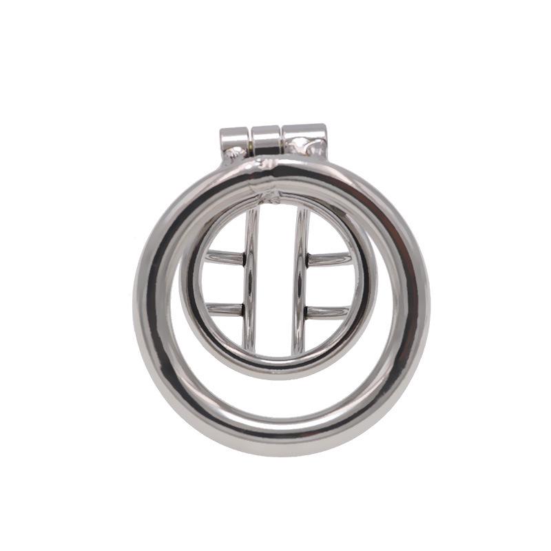 Чаку Мужская клетка целомудрия из нержавеющей стали с коротким полым дизайном