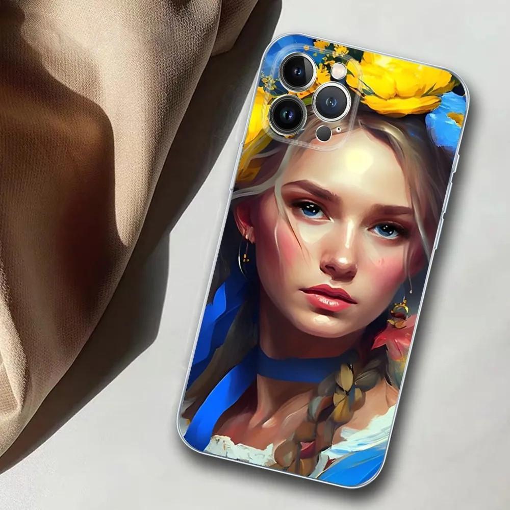 Чехол для мобильного телефона iPhone15, чехол для мобильного телефона Ukrainian Girl, окрашенный чехол с защитой от падений, чехол для мобильного телефона с защитой от падений.