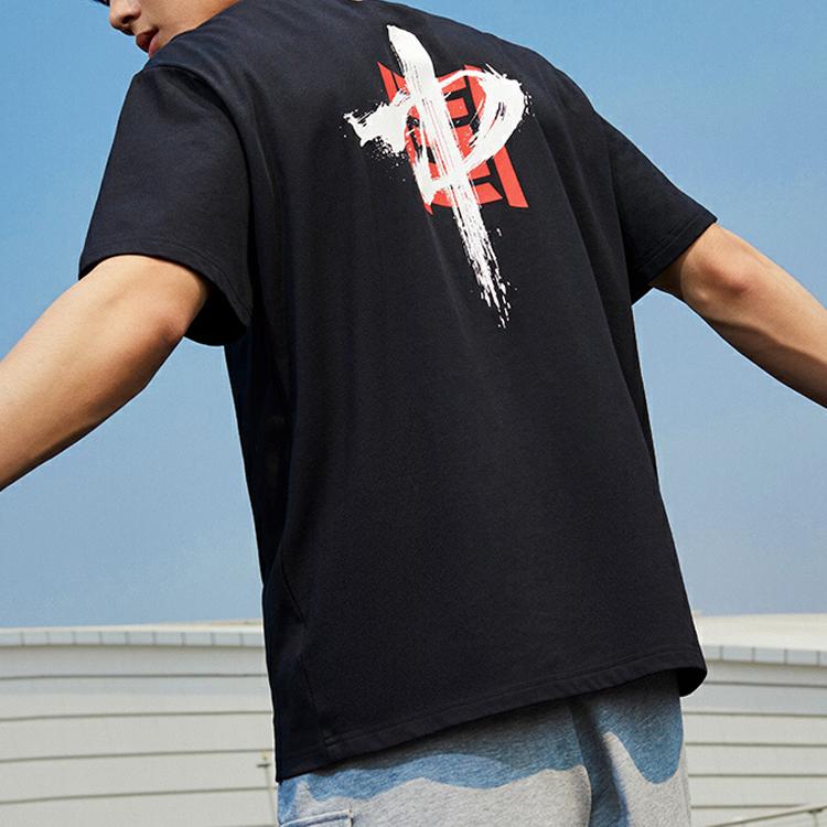 ANTA Variety Training Collection T Shirts Men's Black Crew Neck Moderate Straight Fit 952127121-6