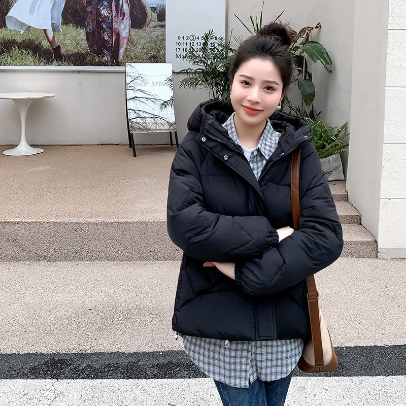 Женская зимняя хлопковая стеганая куртка с воротником на пуху, свободная толстая короткая хлопковая стеганая куртка