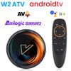 W2 ATV Smart TV Box Androidtv 11.0 Support AV1 Dual Wifi BT4.0 Google Voice Input Set Top Box