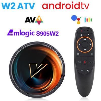 W2 ATV Smart TV Box Androidtv 11.0 Поддержка AV1 Dual Wifi BT4.0 Google Voice Input Set Top Box