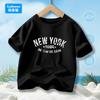 Ones Piece Black T-shirt Cute Game Role Infant Tees O-neck Tops Kids Boy ShortSleeve Anime Streetwear Shirt Child Cotton Clothes