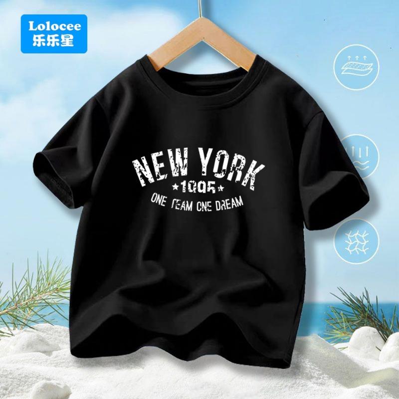 Ones Piece Black T-shirt Cute Game Role Infant Tees O-neck Tops Kids Boy ShortSleeve Anime Streetwear Shirt Child Cotton Clothes