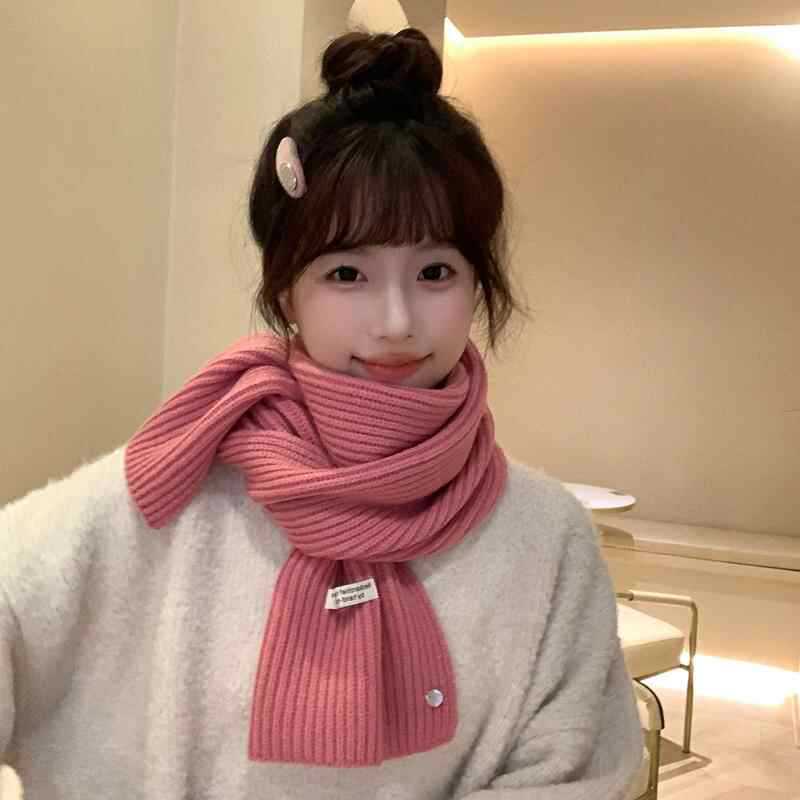 Imported Shell Buckle ~ Decoration Containing Wool Wool Scarf Solid Color Student Scarf Warm Season Men And Women