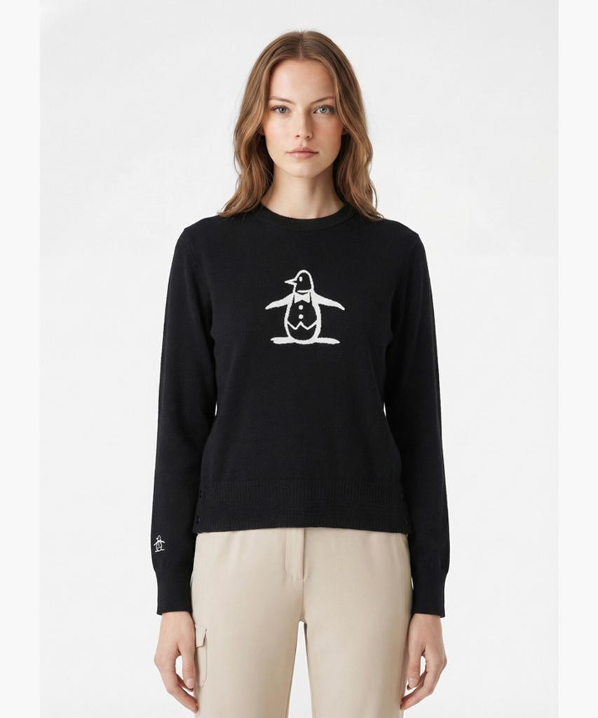 Meonsingweeo Women'S Signature Sweater Black Mr122Lsw11