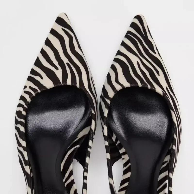 Модные яркие и стильные женские сандалии на среднем каблуке, повседневные слипоны с каблуком 3-5 см, весенние сексуальные слинги 2025 года