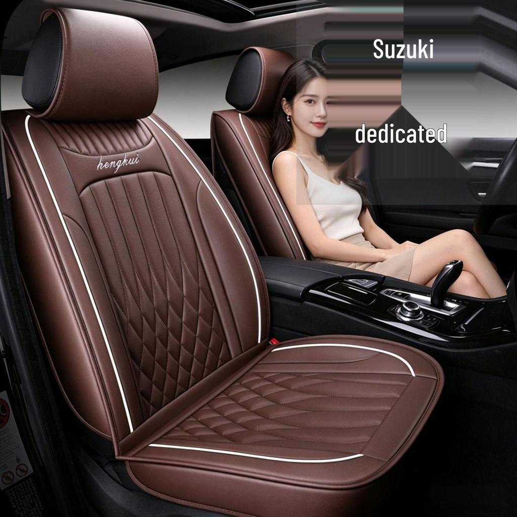 Универсальный кожаный комплект чехлов на сиденья автомобиля для Suzuki Tianyu SX4 Хэтчбек - Полное покрытие, для использования в любое время года