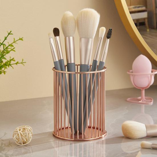yangyizhi Metal Pen Holder, Nordic Desk Organizer for Makeup Brushes, Anti-Rust Multifunctional Storage Basket Pencils Office Supplies