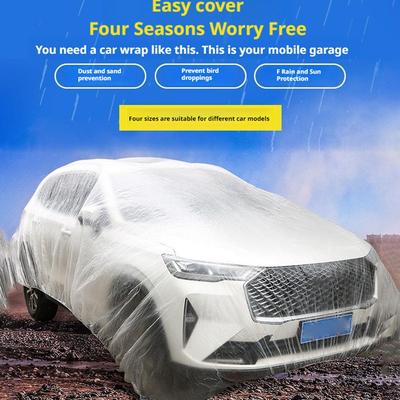 Одноразовый чехол для одежды автомобиля Пылезащитный Дождезащитный Автомобильная пленка Полный PE чехол Защитный от царапин P8K7
