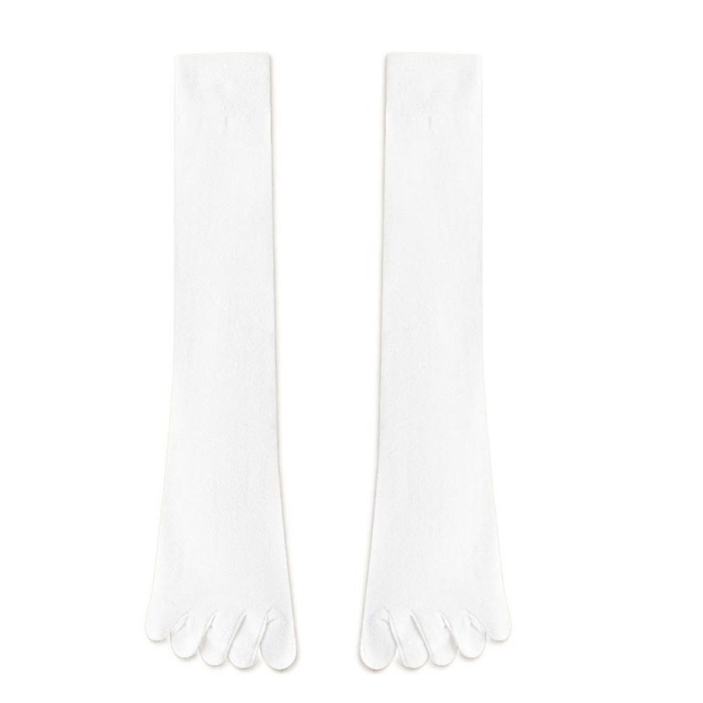 Solid Color Five Finger Long Socks Anti-slip Mid-tube Stocking Women Spring Summer