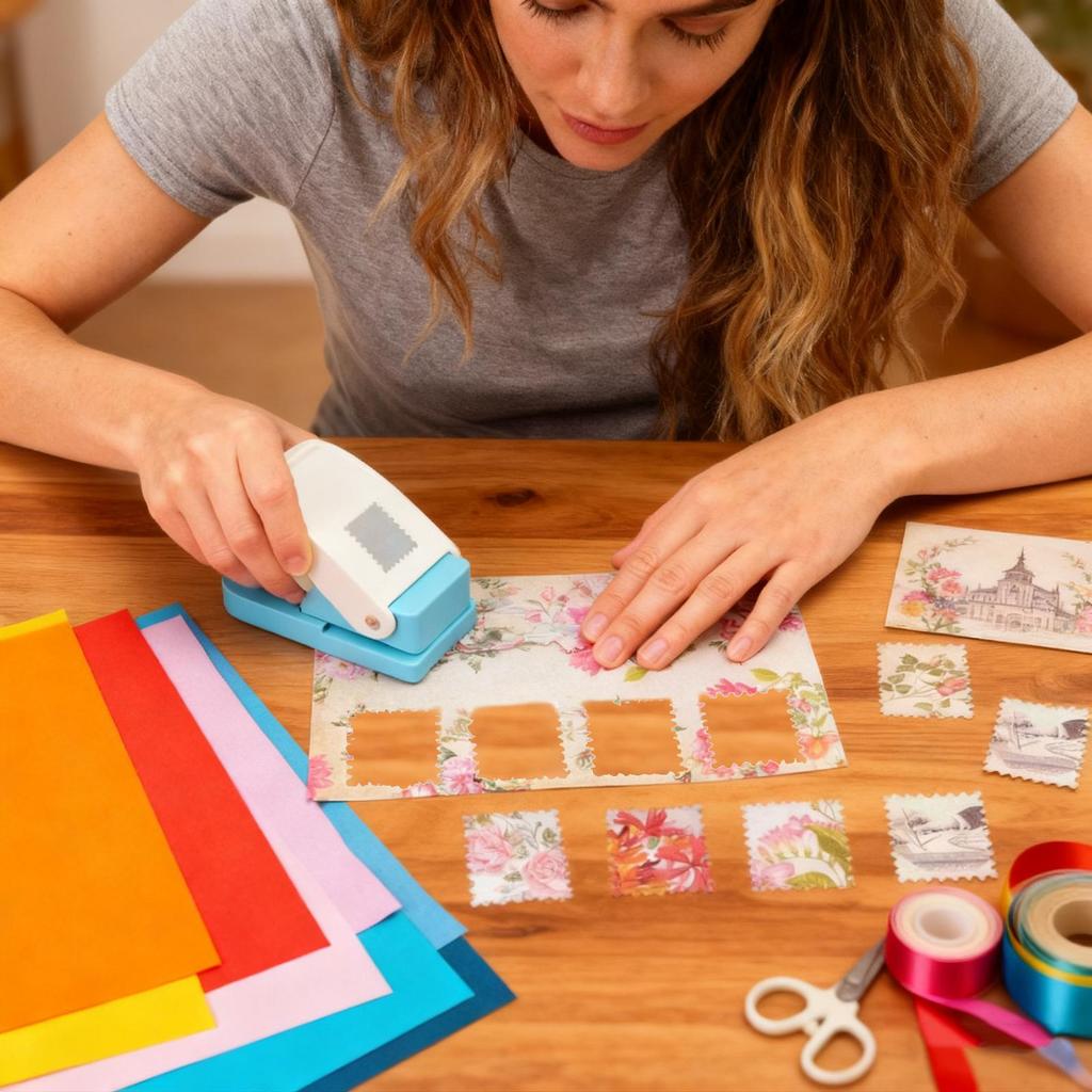 Портативный квадратный бумажный дырокол, экономящий силы, резак, многофункциональный дырокол для картона, скрапбукинга, почтовых марок