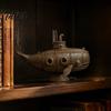 Научно-фантастическая настольная статуэтка, винтажная скульптура механического кита, статуэтка в стиле ретрофутуризма и стимпанка, модель с заклепками, фигурки под бронзу из смолы