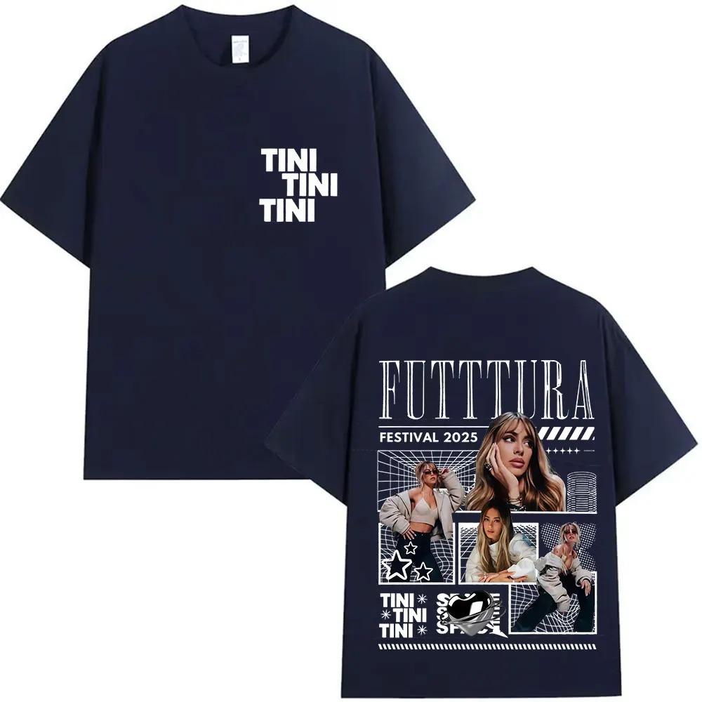 Футболка с принтом из альбома Future Tour 2025 певицы TINI STOESSEL для мужчин и женщин, летняя мода, 100% чистый хлопок
